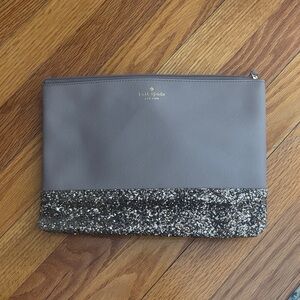 Kate Spade Metallic Gray Clutch